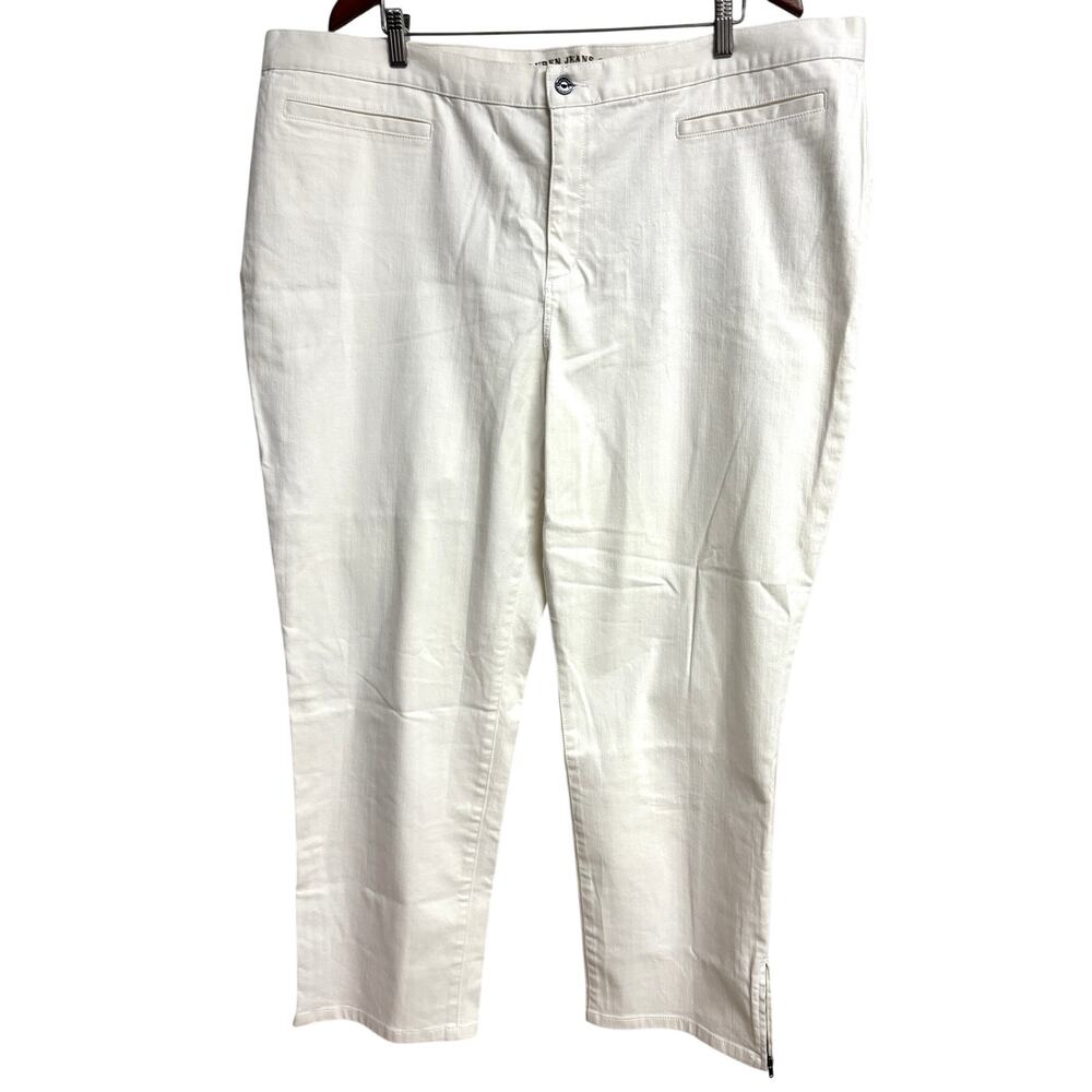 Lauren Jeans Ralph Lauren White Crop Pants Women’s Plus Size 22W Ankle Zip New